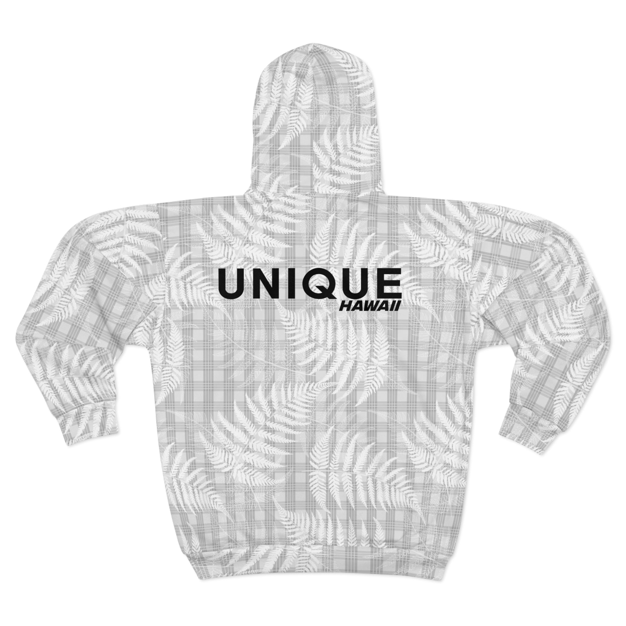 Unique Hawaii Grey/White Palaka/Palapalai Zip-Jacket